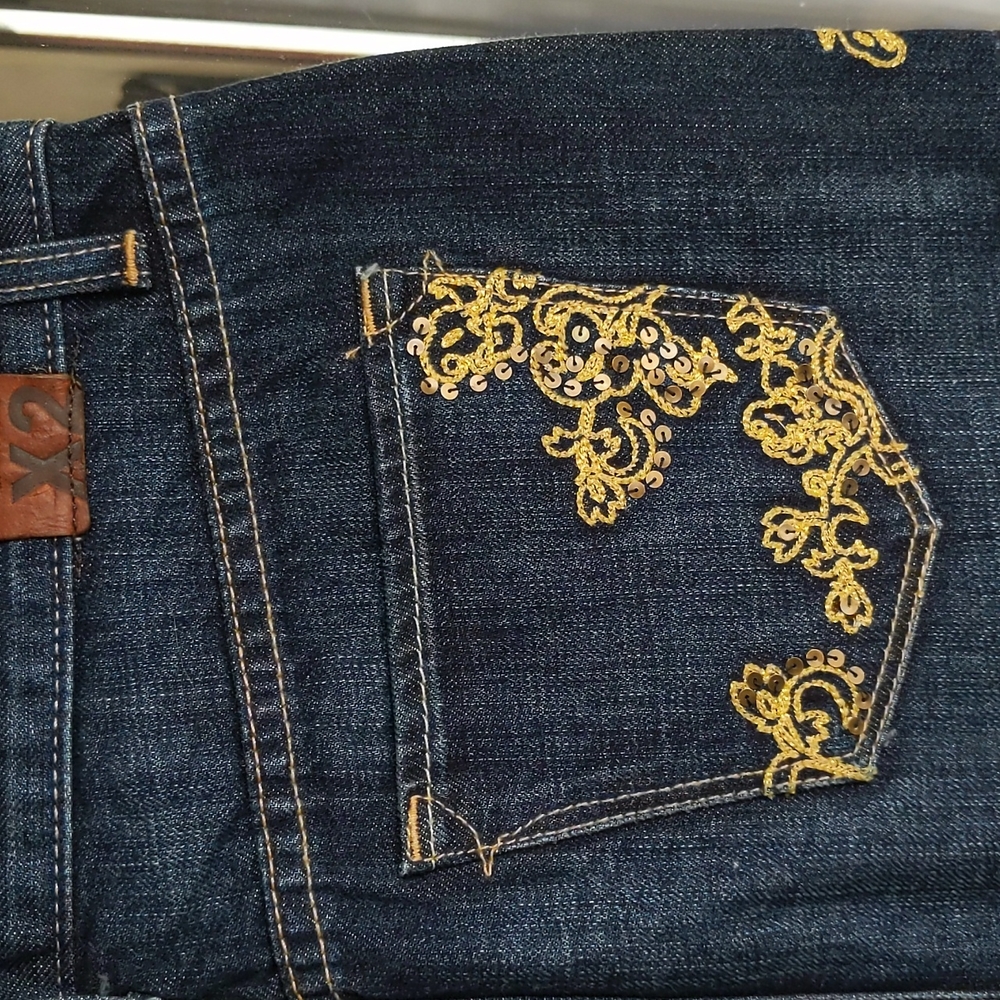 Express X2 Embellished Denim Miniskirt, 2, NWT - Picture 3 of 4